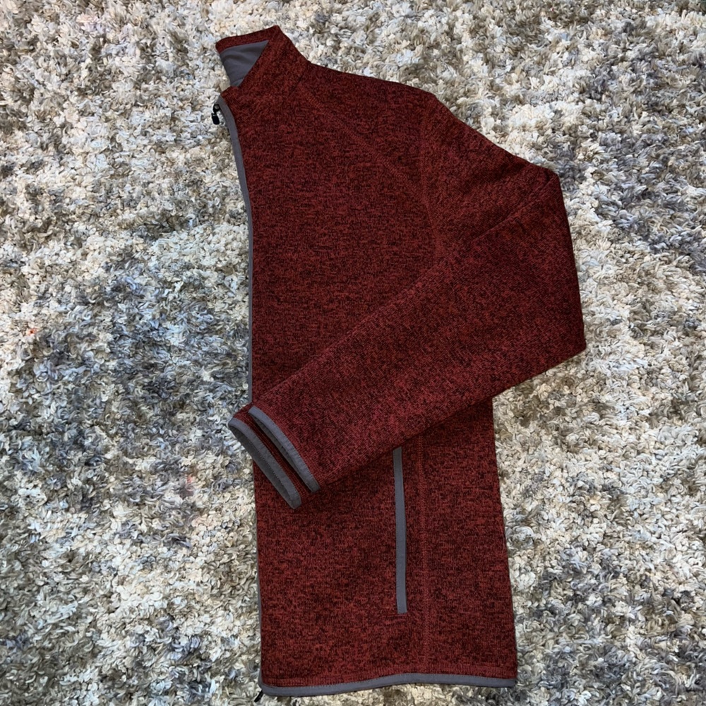 johnnie-O Burnt Orange Full Zip Fleece Jacket